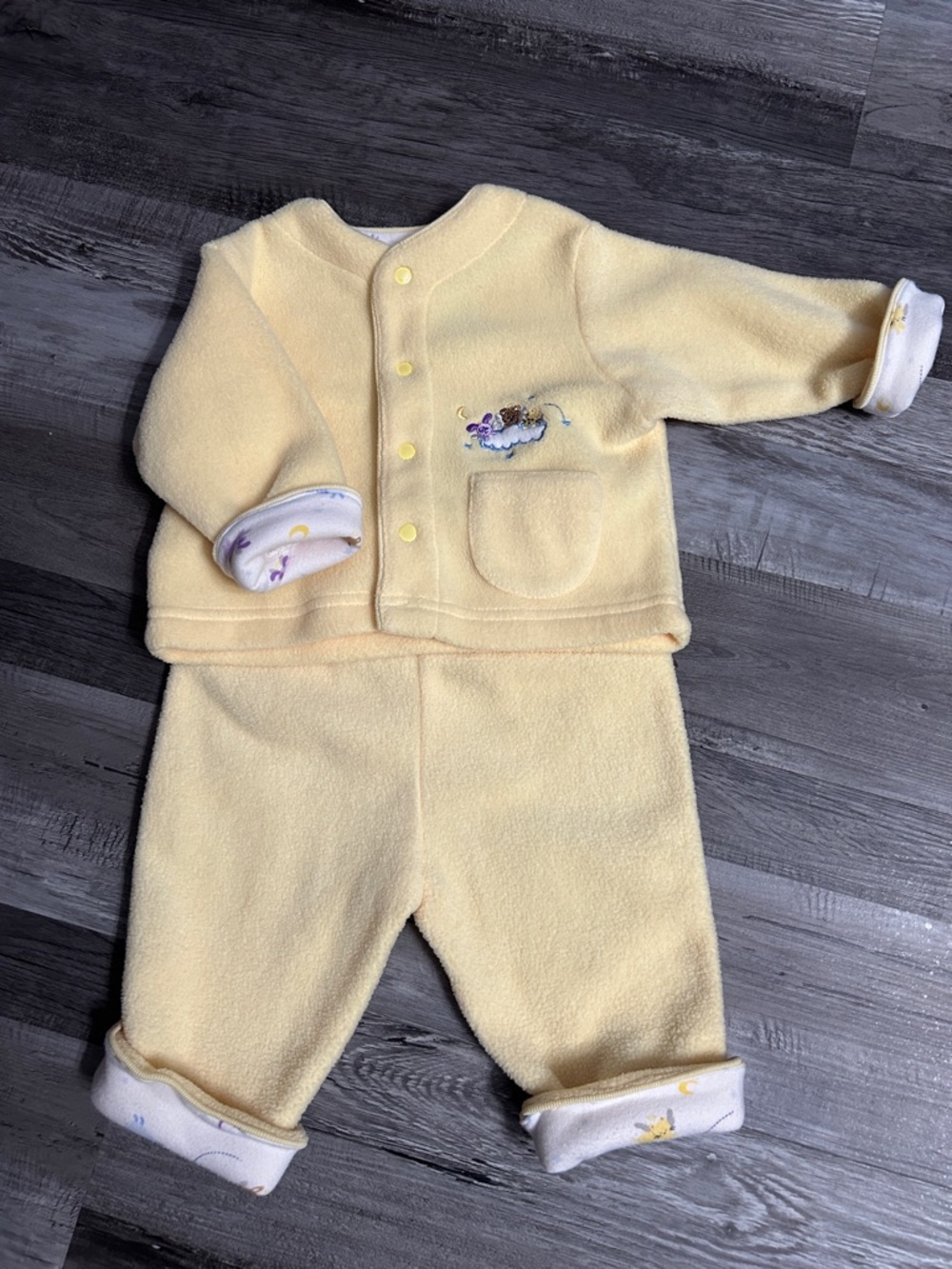 miniwear Soft Yellow Fleece One-Piece Set